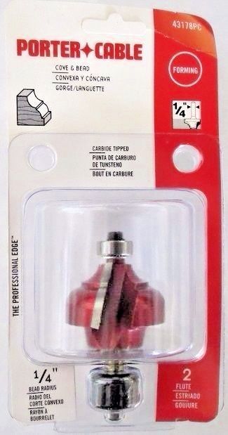 Porter Cable 43178PC 1/4" Cove & Bead Router Bit 1/4" Shank