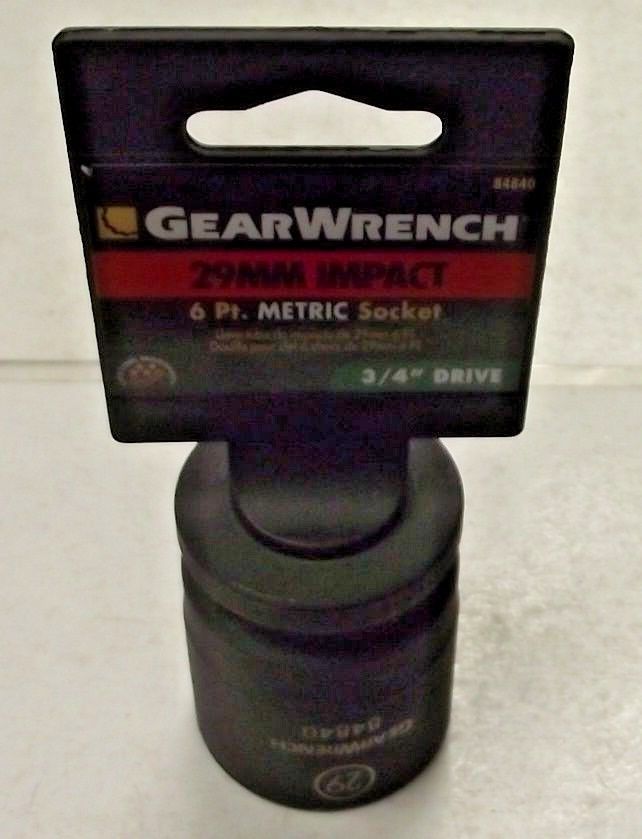 GearWrench 84840 3/4" Drive 6 Point Standard Impact Metric Socket 29mm