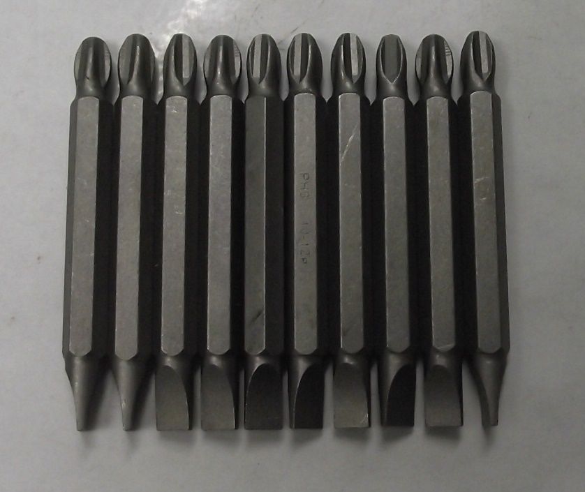 Bosch 2610000851 #3 Phillips Ribbed #10-12 Slotted x 2-1/2" Screw Bit Tips 10pcs