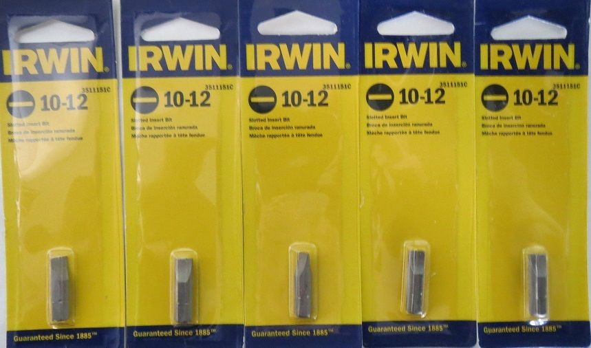 Irwin 3511151C 10-12 Slotted Insert Bit 5 Packs