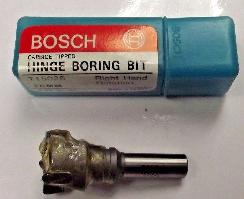 Bosch T15026 Hinge Boring Bit Carbide Tipped RH, 26MM "European Type Hinges"