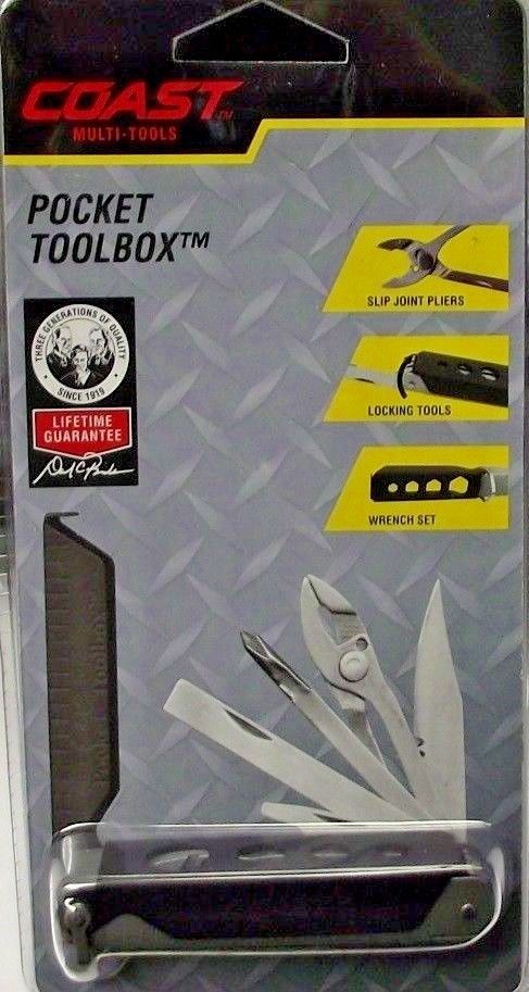 coast fishing tool box Coast Cutlery C3900CPB 12 Black Pocket Tool Box Multi-Tool 6.0" Overal