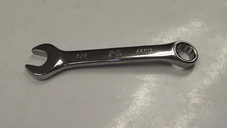 KD Tools 66512 3/8" 12 Point Full Polish Stubby Combination Wrench USA