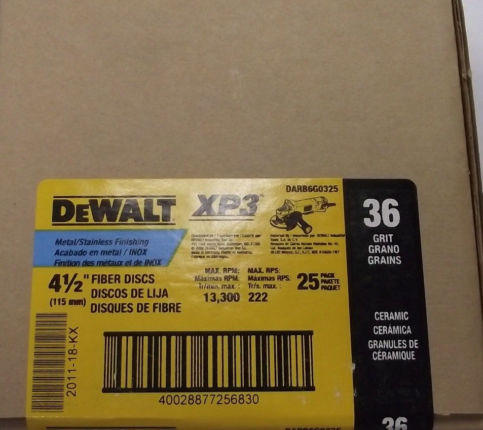 Dewalt DARB6G0325 XP3 4-1/2-Inch AO Fiber Resin Disc 36G 25-pack