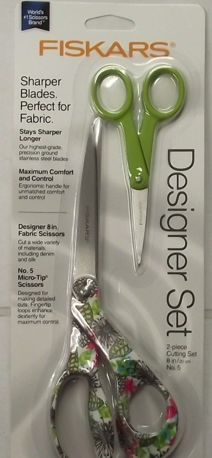 Fiskars 194802 2pc Designer Scissor Set 8" and No. 5