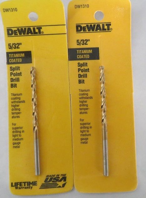 DEWALT DW1310 5/32" Titanium Speed Tip Drill Bit USA (2 Packs)