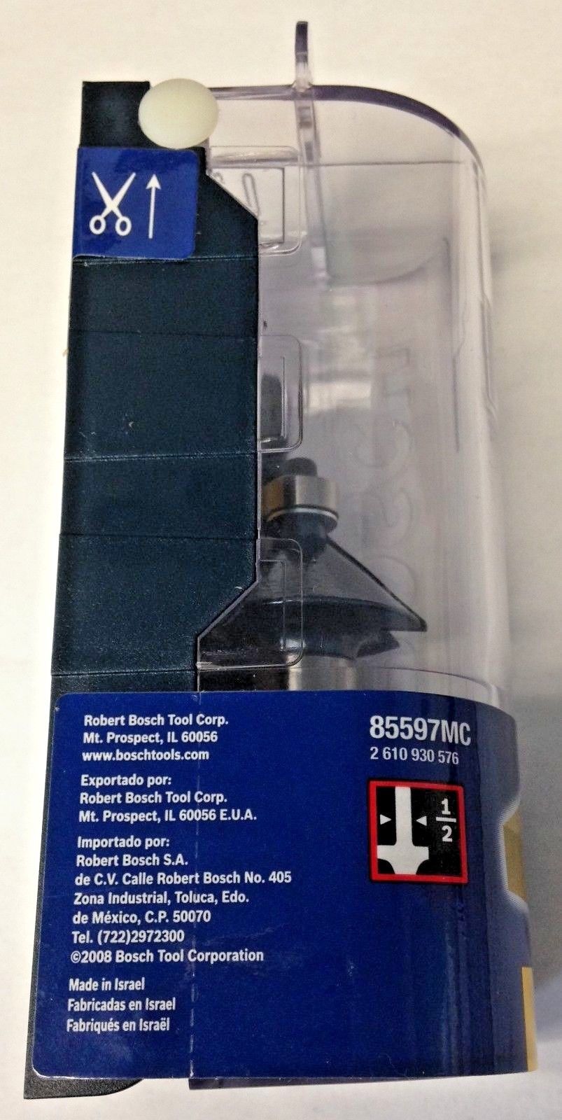 Bosch 85597MC 1-1/4" Carbide Tipped 45° Chamfer Router Bit With 1/2" Shank