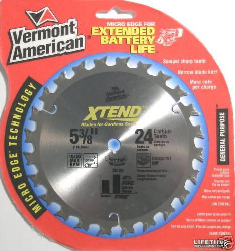 Vermont American Xtend 5 3/8 Carbide Saw Blade 26122