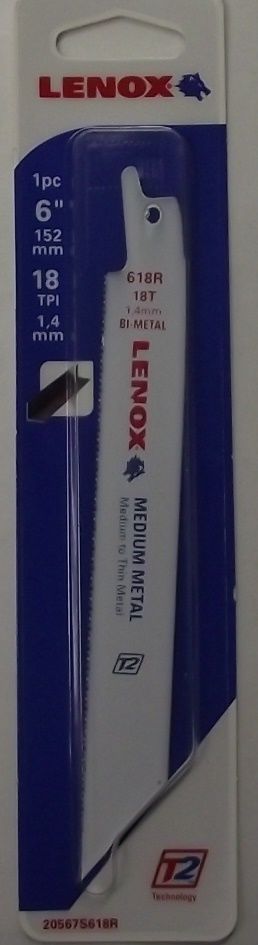 LENOX 20567S618R 6" x 18TPI Metal Cutting Reciprocating Saw Blade - 1pc USA