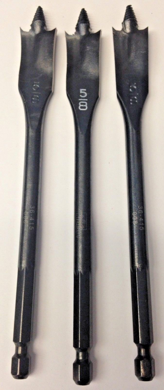 Ideal KB-0336 5/8" x 6" Spade Drill Bits (3 Bits)