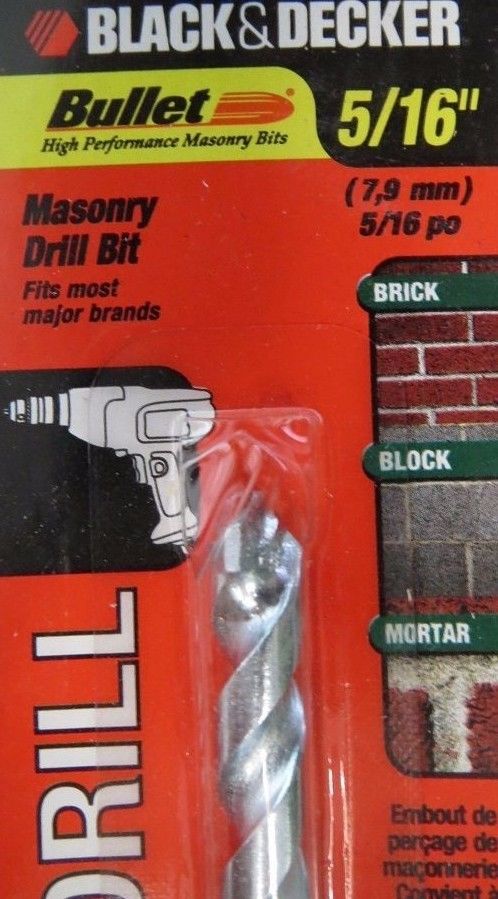 Black & Decker 16737 5/16" Masonry Drill Bit 2 Packs