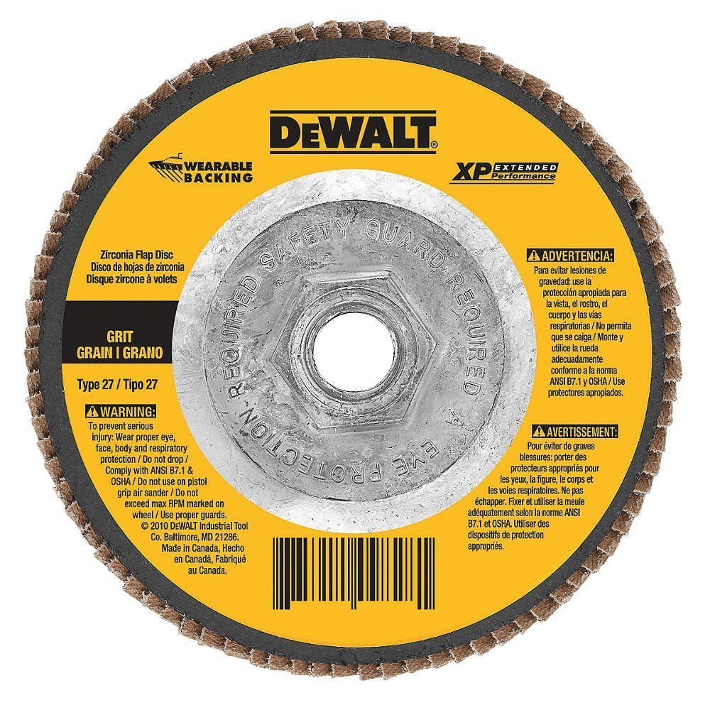 DEWALT DW8335 5"x 5/8"-11 120 Grit Zirconia Flap Disc