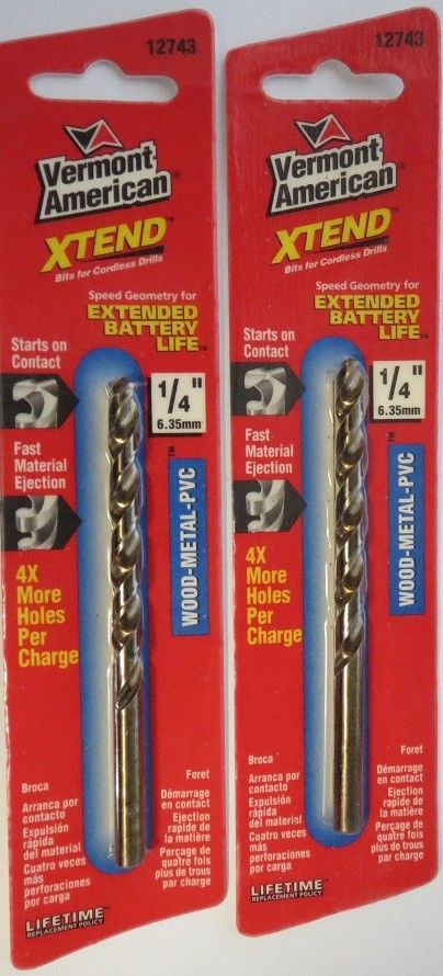 Vermont American 12743 1/4" Xtend Drill Bit 2 Pack