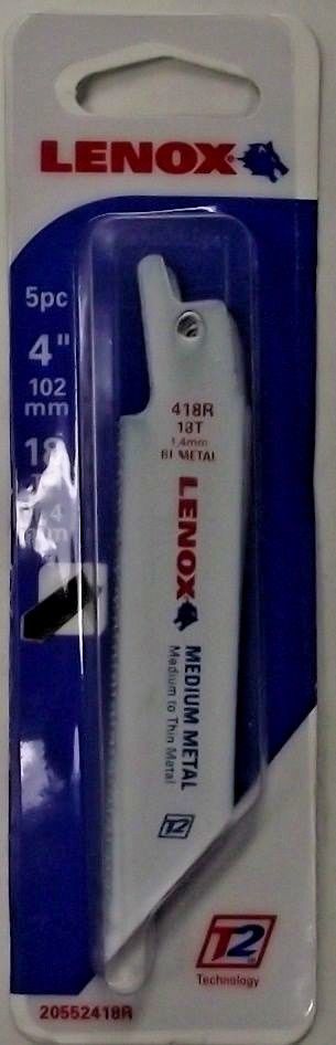Lenox 20552418R 4" x 18TPI Reciprocating Saw Blades Medium Metal USA 5 Pack