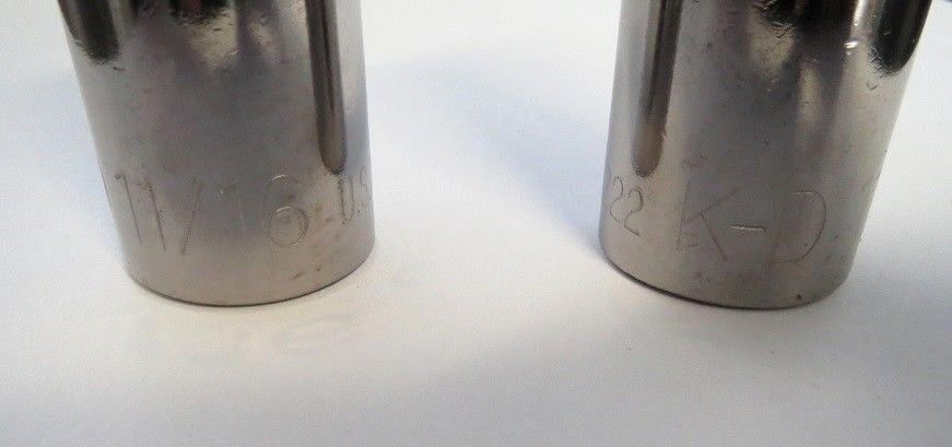 KD 533222 11/16" 1/2" Drive 12pt Socket 2pcs USA