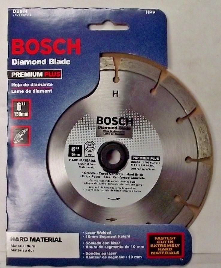Bosch DB664 Premium Plus 6" Diamond Saw Blade Granite