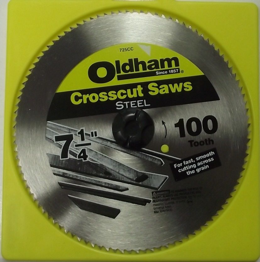 Oldham 725CC 7-1/4 x 100T Steel Circular Saw Blade Crosscut