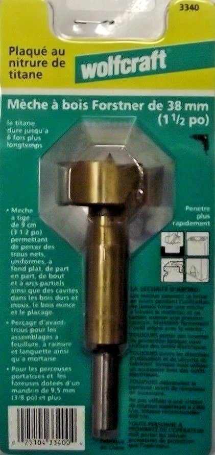 Wolfcraft 3340 1½" x 3½" Forstner Wood-Boring Bit