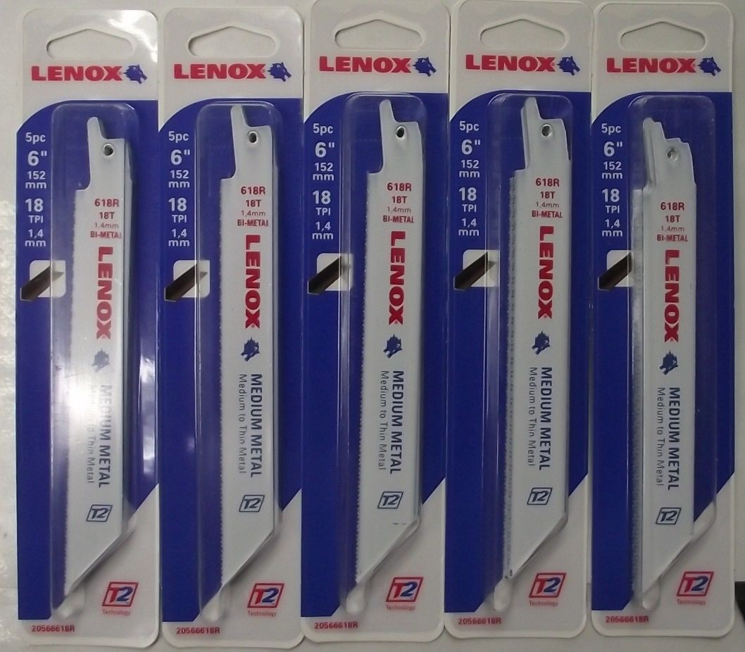 Lenox 20566618R 6" x 18 TPI Recip Saw Blades For Med Metal (5-5pk) 25 Blades USA