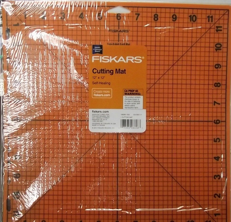 Fiskars 186080 12" x 12" Orange Self Healing Cutting Mat