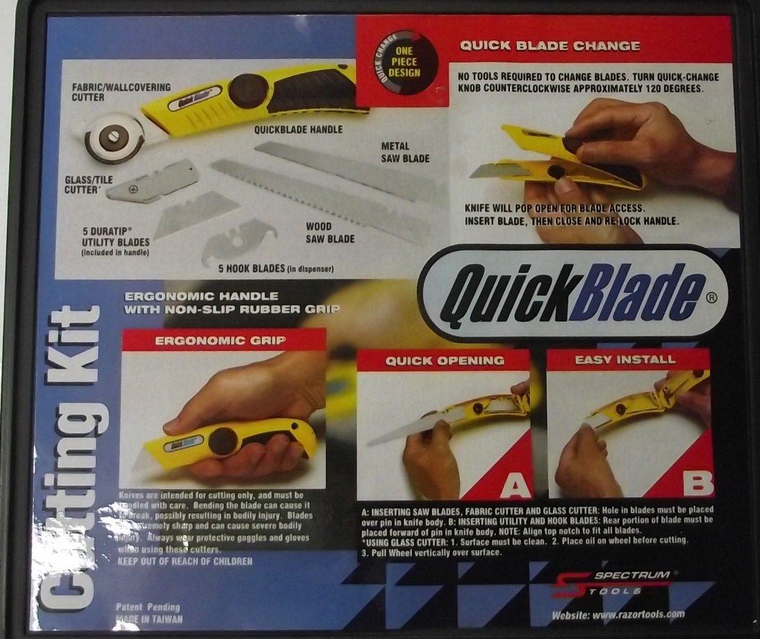 QuickBlade QBK-226 15pc Utility Knife Quick Open Saw System Glass Cutter