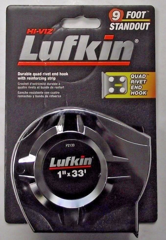 Lufkin P2133 33' Tape Measure Quad Rivet End Hook