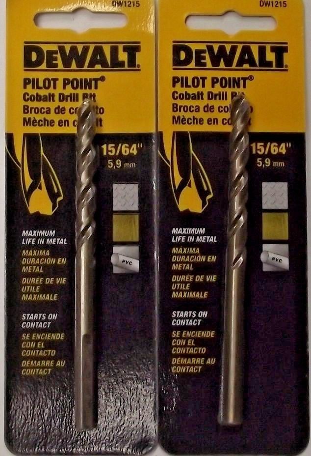 Dewalt DW1215 15/64" Cobalt Pilot Point Drill Bit 2PKS