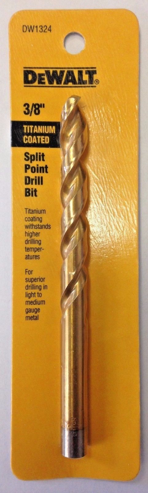 Dewalt DW1324 3/8" Titanium Coated  Split Point Drill Bit