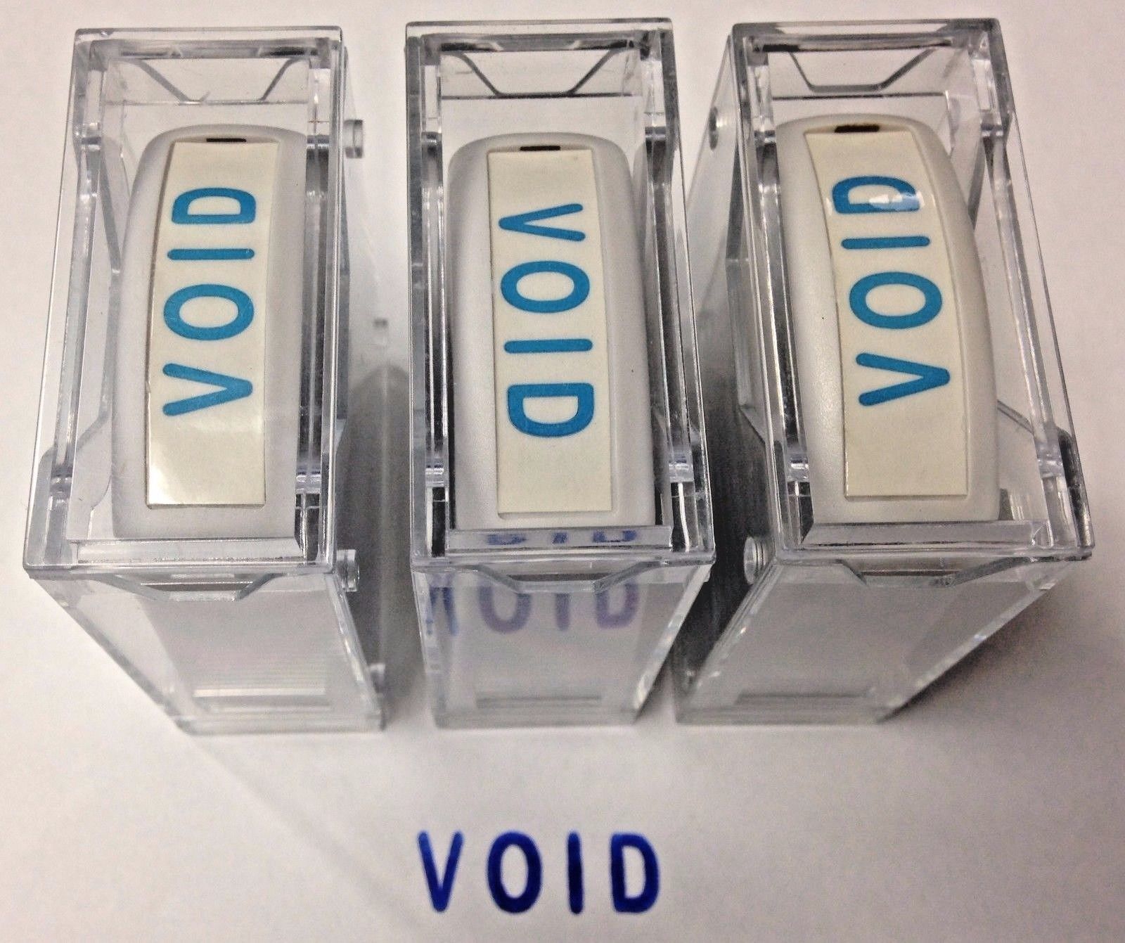 Global AGI-SS02000 Rectangle Stock Pre-Inked Rubber Stamp With "VOID" 3pcs.