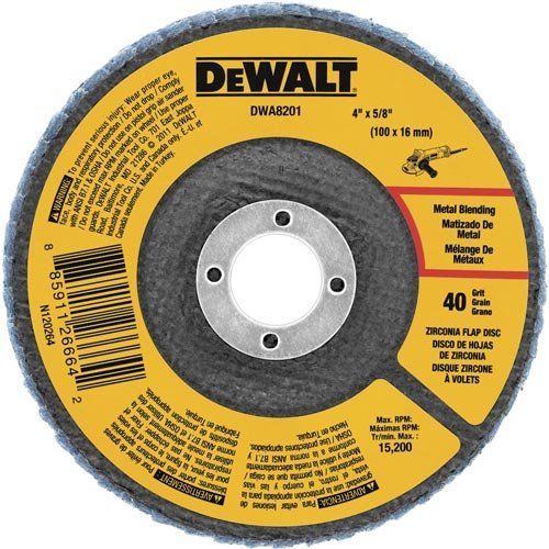 DeWalt DWA8201 4" x 5/8" 40 Grit Zirconia T29 Flap Discs Metal Blending 10 Pack