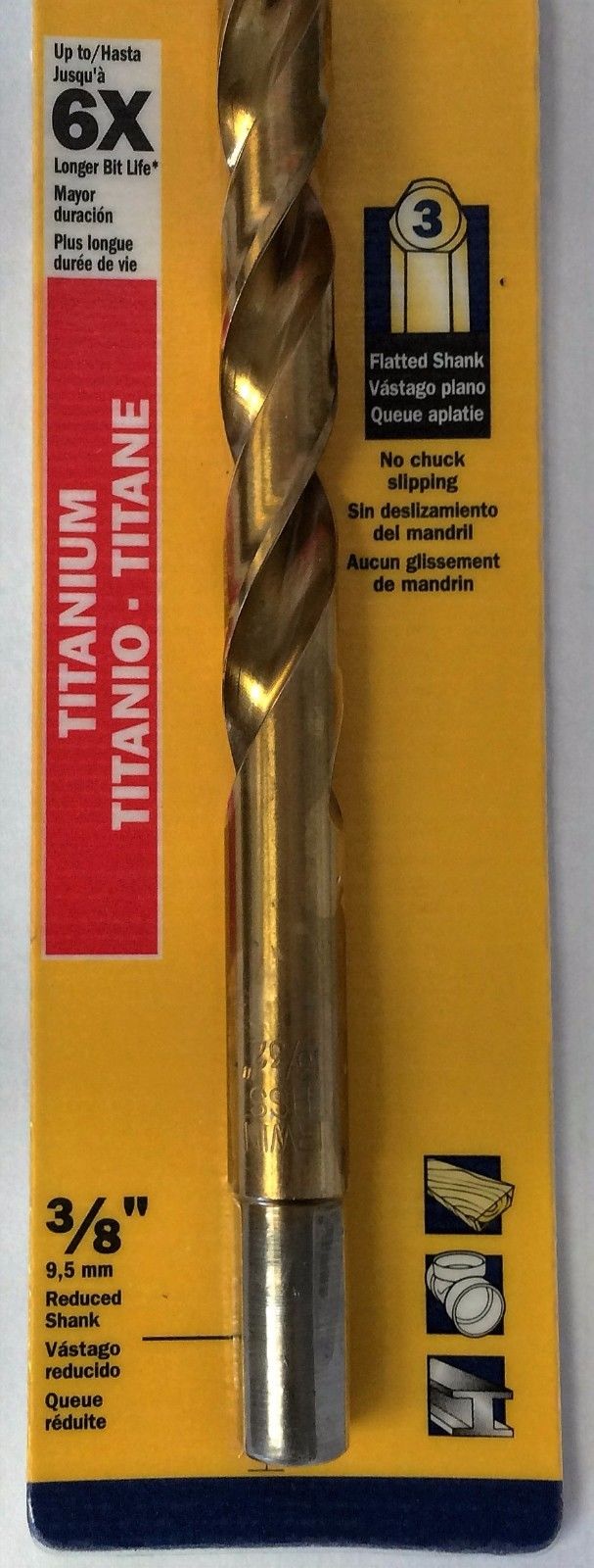 Irwin Tools 3015026 13/32 X 5-1/4 Titanium TURBOMAX Tip Drill Bit 2pcs.
