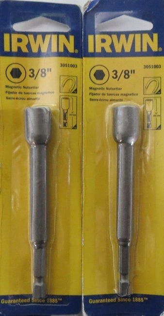 Irwin 3051003 3/8" X 1" Hex Magnetic Nutsetter 2 Packs