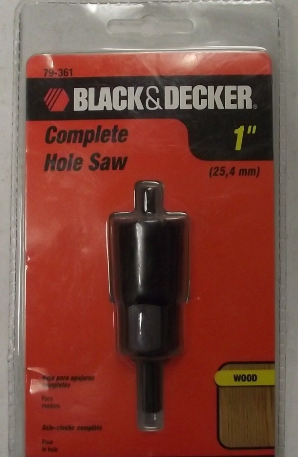 Black Decker 79-361 1" Carbon Hole Saw With Arbor