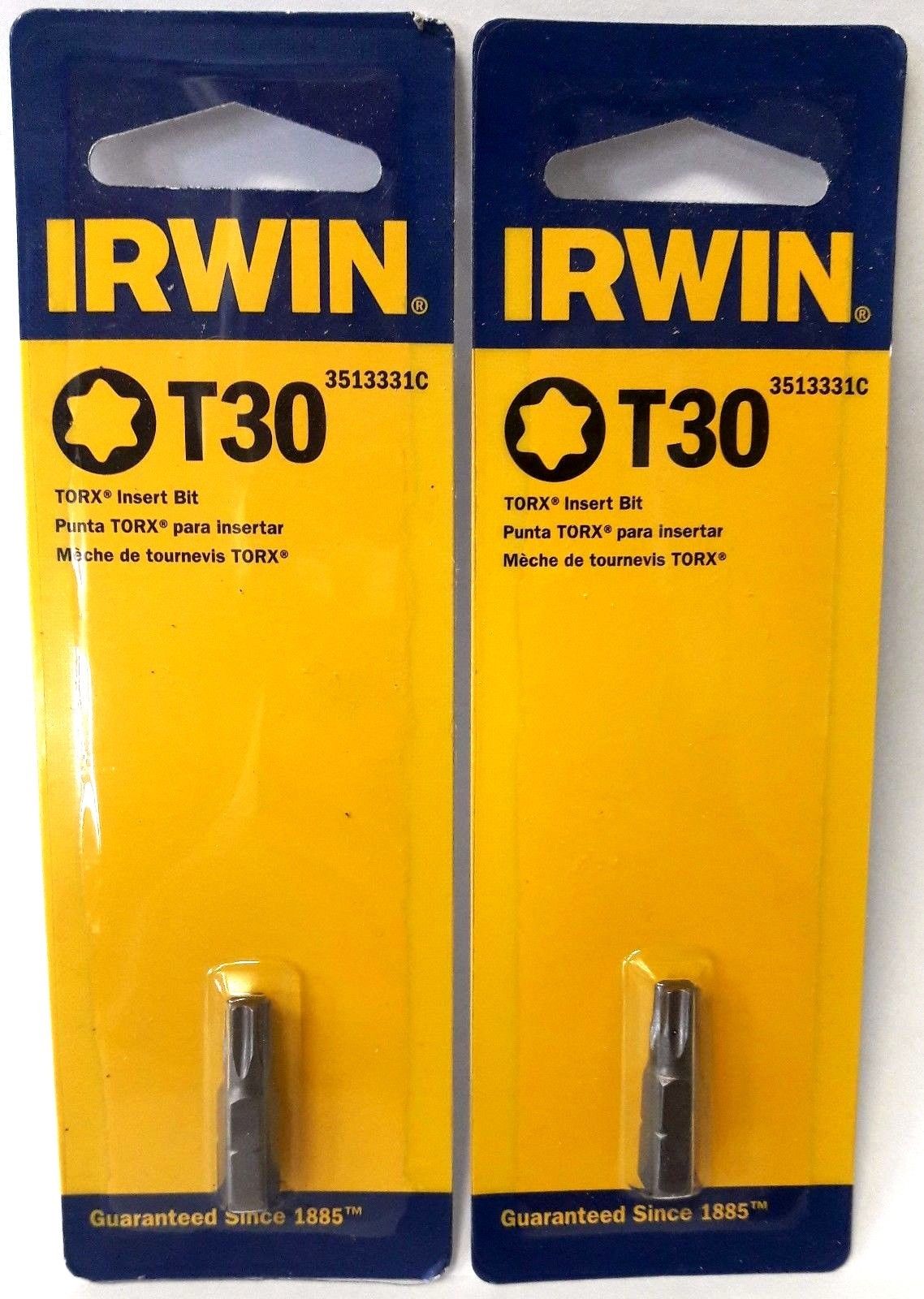 Irwin Tools 3513331C TX30 x 1" Torx Insert Screw Bit Tip 2PKS