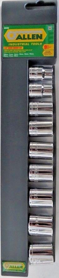 Allen 66640G 3/8" Drive Socket Set 9 Piece Metric