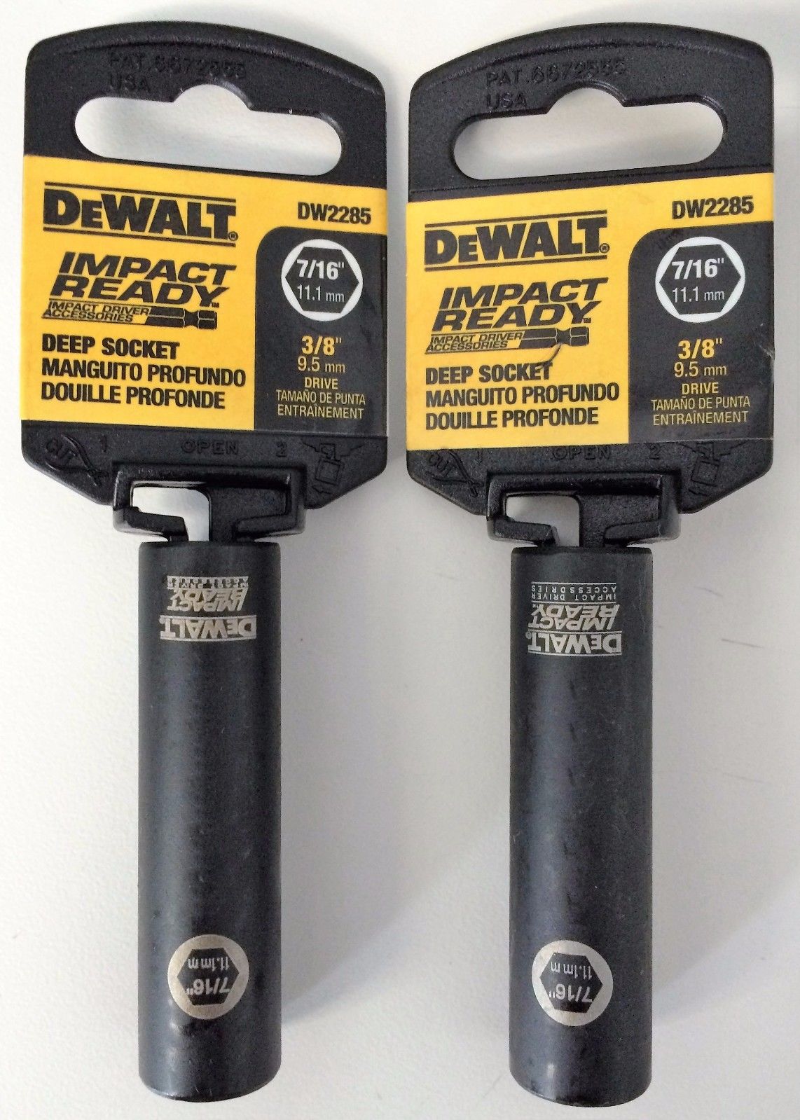 Dewalt DW2285 Impact Ready Deep Socket 7/16" 3/8 Drive (2PCS)