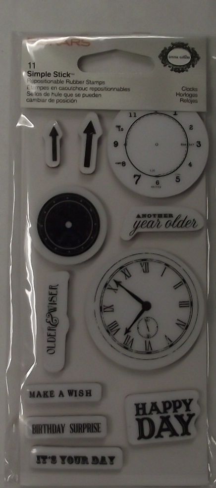 Fiskars 103010-1001 Teresa Collins Simple Stick Rubber Stamps Birthday Clocks