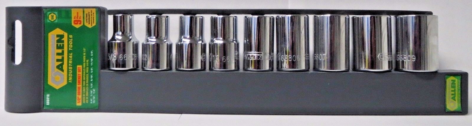 Allen 66641G 1/2" Drive Socket Set 9 Pieces SAE