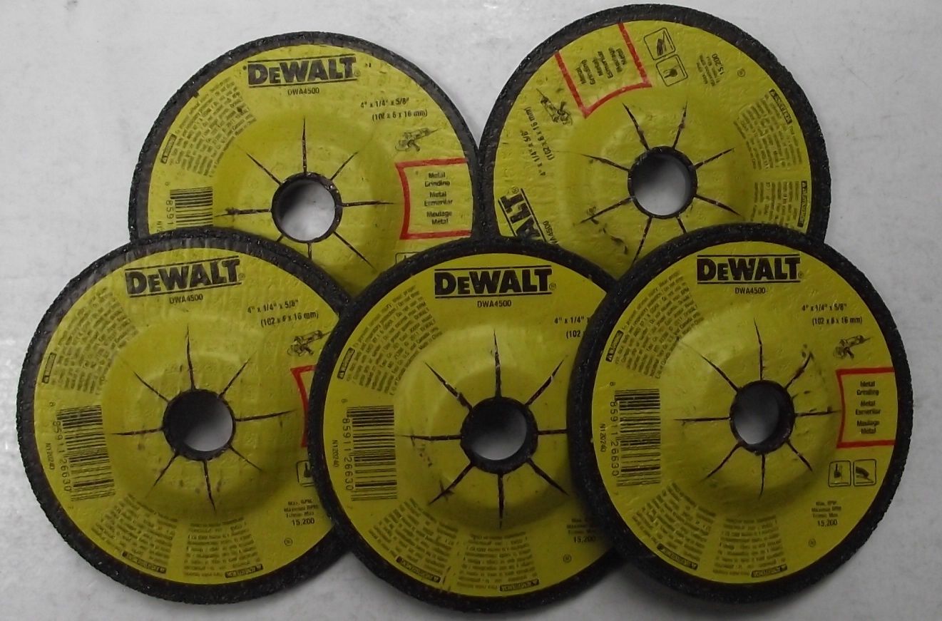 Dewalt DWA4500 4" x 1/4" x 5/8" Metal Grinding Wheel 5pcs.