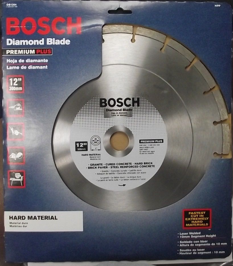 Bosch DB1264 Premium Plus 12" Dry or Wet Cut Segmented Diamond Saw Blade
