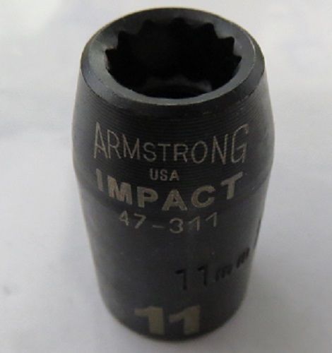 Armstrong 47-311 1/2 Drive 11MM Impact Socket 12PT USA