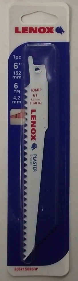 LENOX 20571S636R 6" x 6TPI Plaster Cutting Reciprocating Saw Blade - 5pcs USA