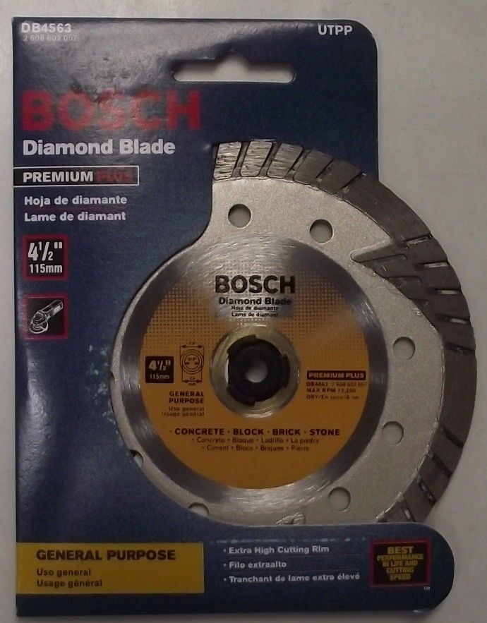 Bosch DB4563 4-1/2" Dry Cutting Continuous Rim Diamond Saw Blade For Masonry