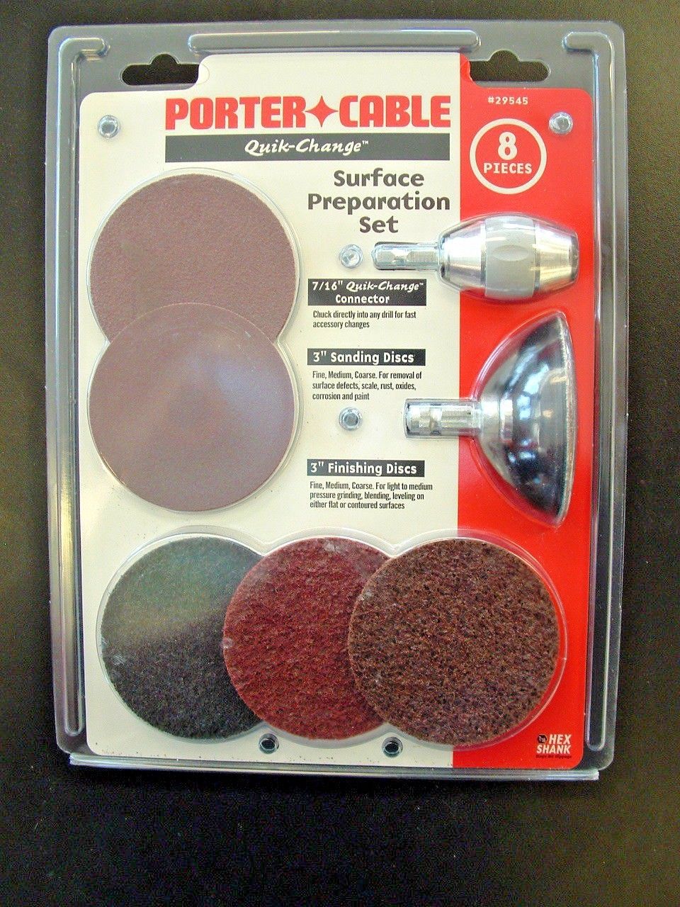 Porter Cable 29545 8 Piece Quik-Change Sanding / Finishing Surface Prep Set