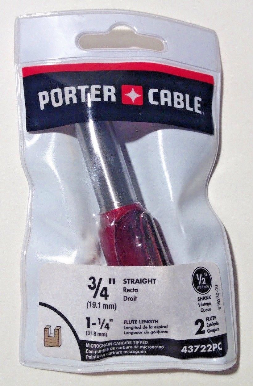Porter Cable 43722 3/4" Straight Double Flute Plunge Cutting Router Bit