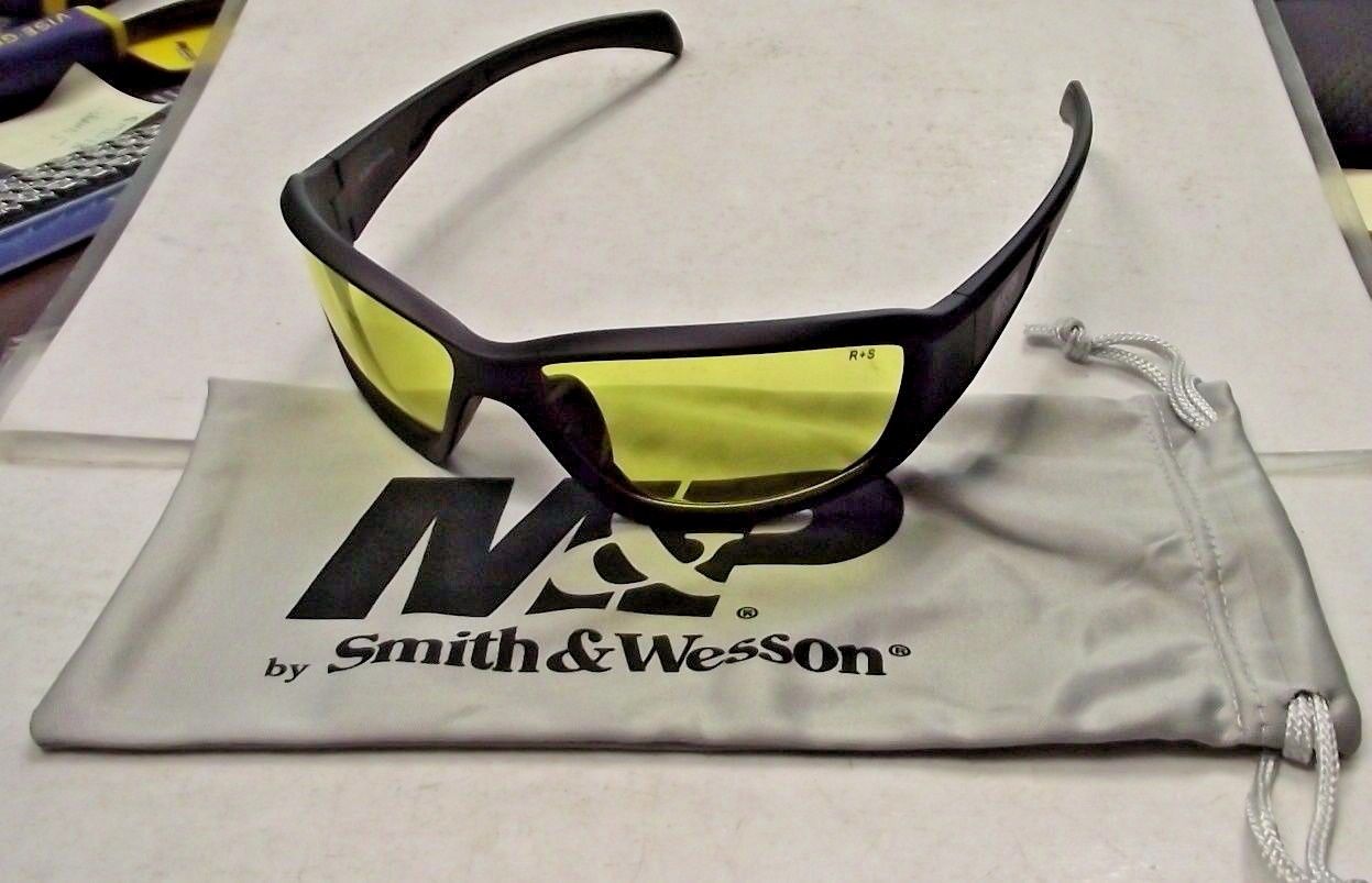 Smith & Wesson MP108-41-ID Shooting Glasses Full Frame With Amber AF Lens, Black