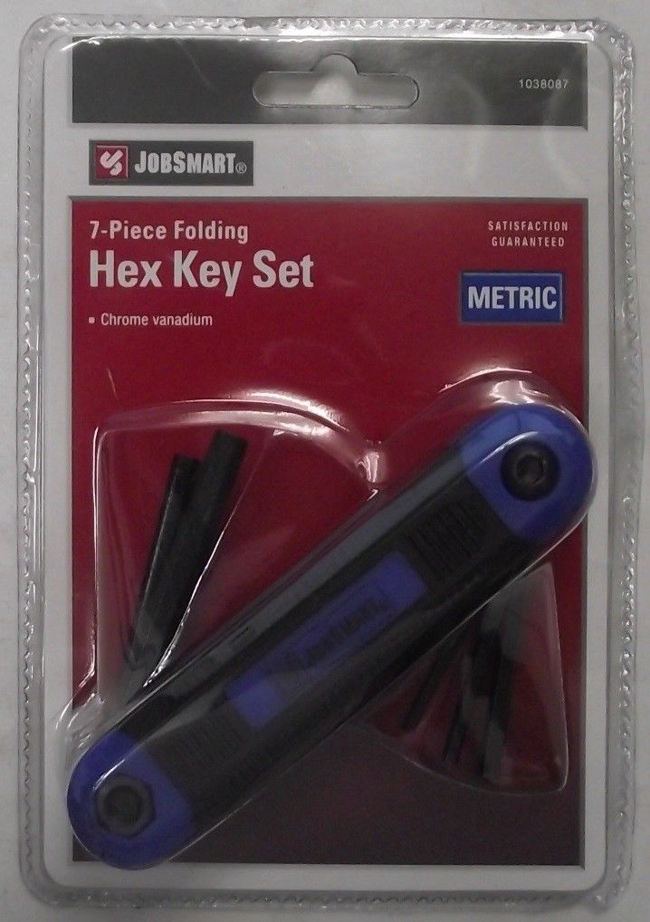 Jobsmart 1038087 7pc Metric Folding Hex Key Set