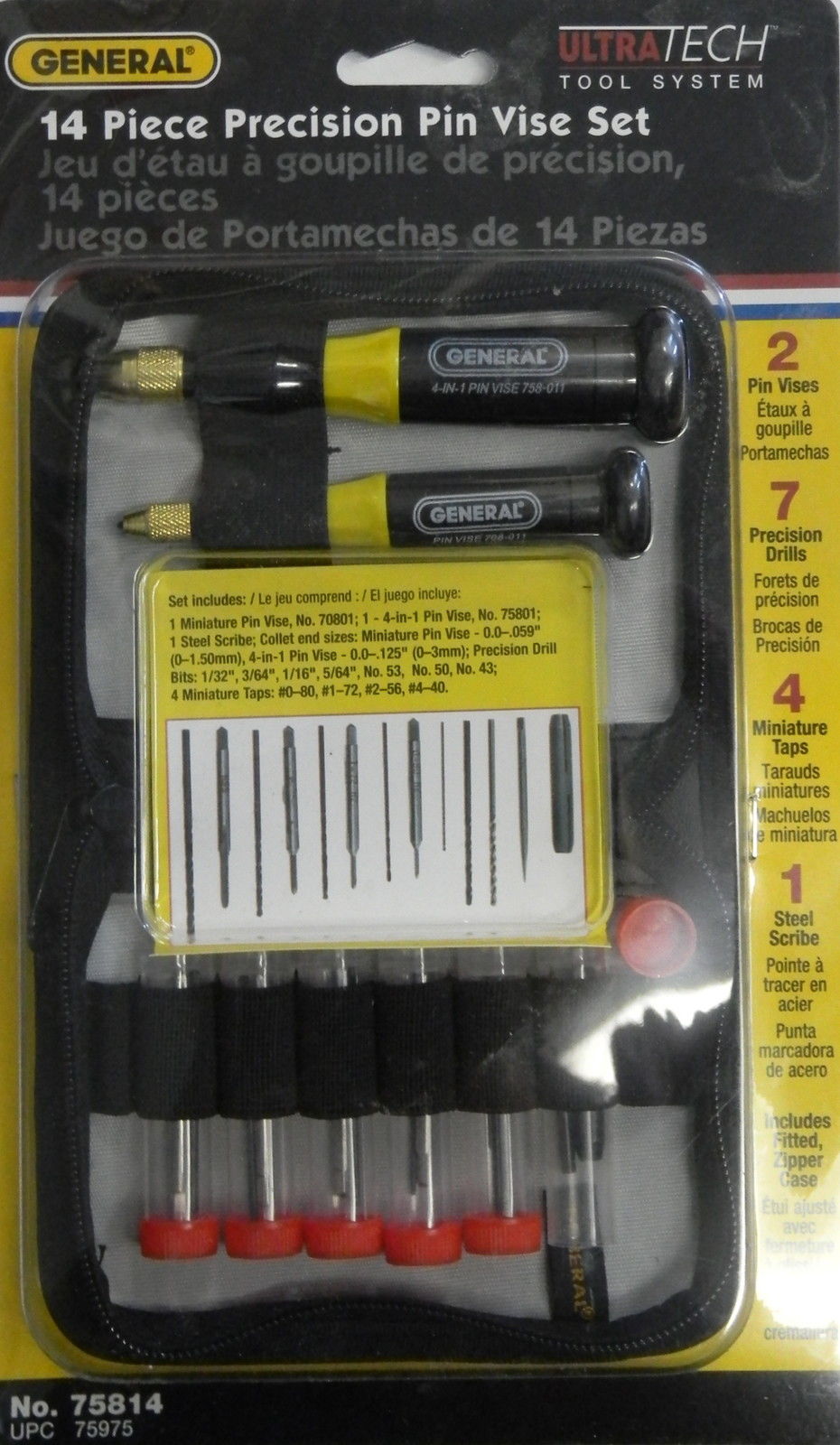 General Tools 75814 14-Piece 4-In-1 Pin Vise Set