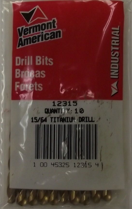 Vermont American 12315 15/64 Titanium Industrial Drill Bits 10pcs.