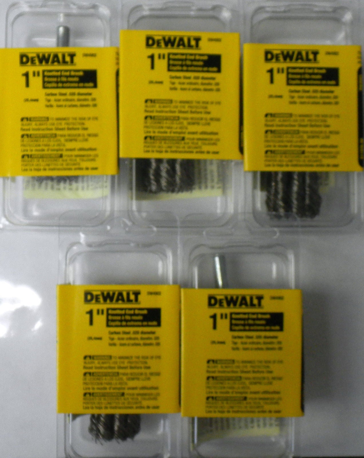 DeWalt DW4902-5 1" Knot End Brush Carbonsteel 1/4 Stem 5pcs.